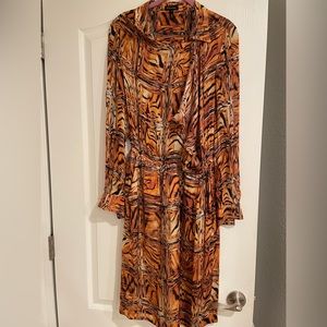 Escada Womens Orange Print Dress